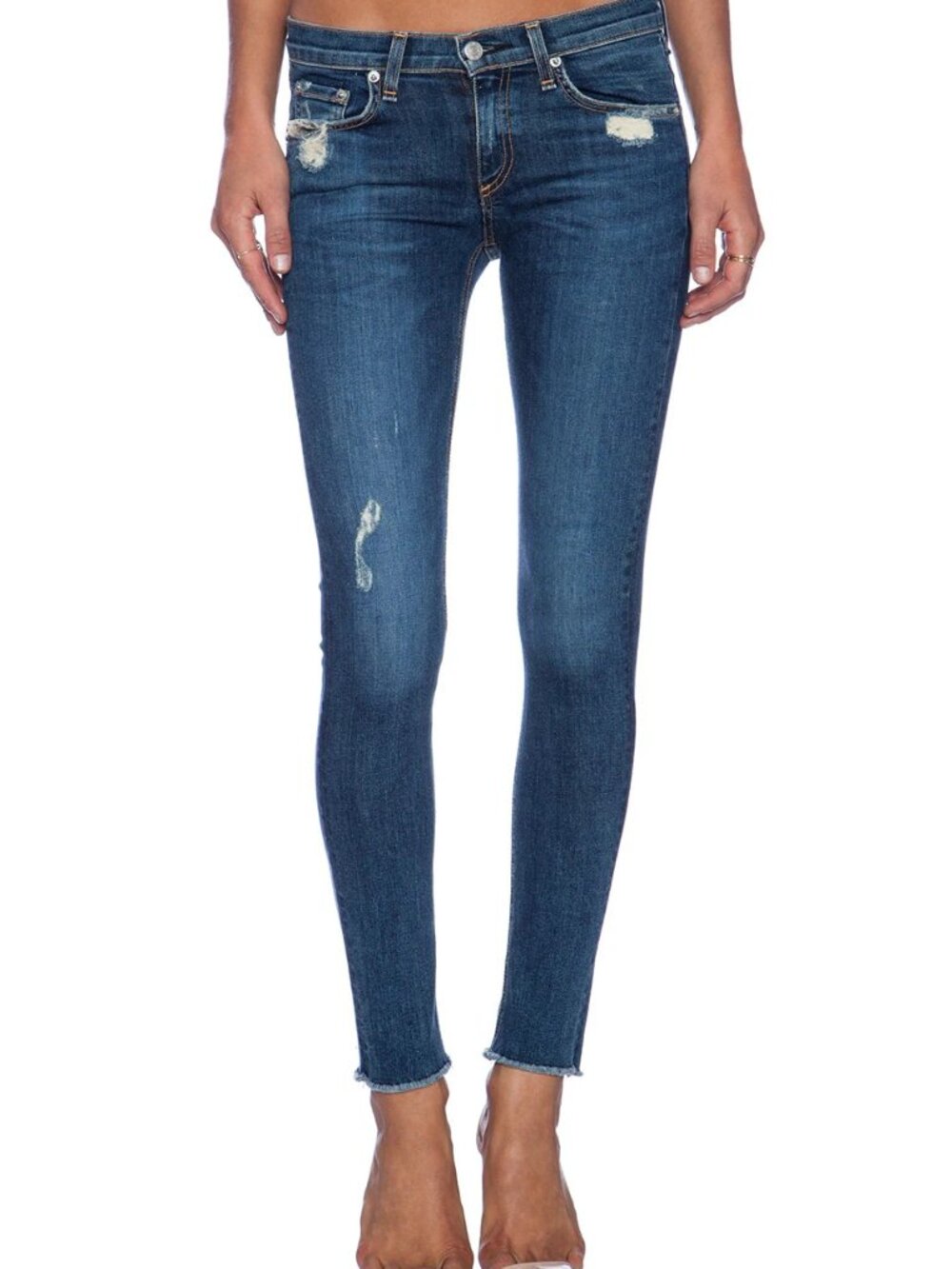 Rag & Bone Destroyed Skinny Jeans Size 26 Blue